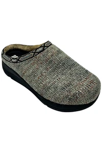 Drew Men's Relax Non-Slip Fabric Sweater Knit Slippers Gray Woven - Picture 1 of 3