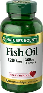 Nature's Bounty Fish Oil, Supports Heart Health, 1200 Mg, 360 Mg Omega-3, Rapid - Picture 1 of 6