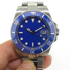Vetro Zaffiro PARNIS 40mm Uomo Movimento Automatico Data Orologio Lunetta Ceramica - Foto 1 di 12