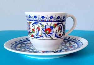 Kutahya Sema Porselen 2 Unzen Türkische Espresso Kaffeetasse Untertasse Istanbul Türkei - Bild 1 von 20