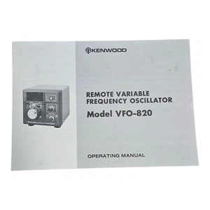 KENWOOD REMOTE VARIABLE FREQUENCY OSCILLATOR Model VFO-820 OPERATING MANUAL - Zdjęcie 1 z 2