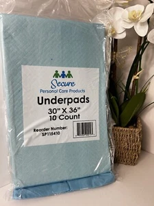 Secure Personal Care Underpads 30 x 36 Inch 10 Count - Picture 1 of 3