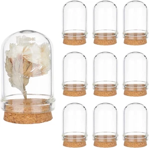 PH Pandahall 10Pcs Cloche Bell Jar, Display Dome with Cork Base 8Ml Mini Glass B - Picture 1 of 12
