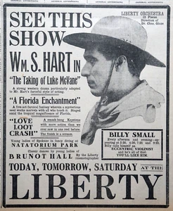 1915 Spokane, Washington Newspaper Movie Ad - William S. Hart, Luke McVane - Bild 1 von 2