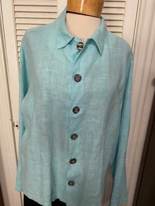 cp shades hellblaues Button Down Leinenhemd, Gr. M - Bild 1 von 4