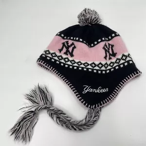 NEW YORK YANKEES Winter Hat Cap Womens Pom Pom Tassel NY Beanie Stocking Ski NFL - Picture 1 of 7