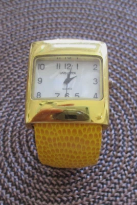 Women's Louis Arden Cuff Style Bracelet Watch, Golden Color and Gold Trim - image 1 of 4