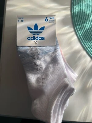 Juego de 6 calcetines Adidas para mujer 5-10 pequeños Foto 1 de 3