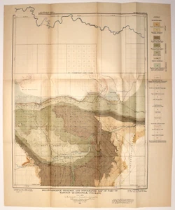 RANGELY, N. COLORADO, WHITE, YAMPA RIVERS Antique original geology map 1909 - Picture 1 of 2