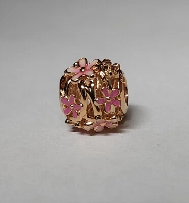 AUTHENTIC PANDORA  OPENWORK PINK DAISY FLOWER CHARM #788772C01 - Image 1 of 4