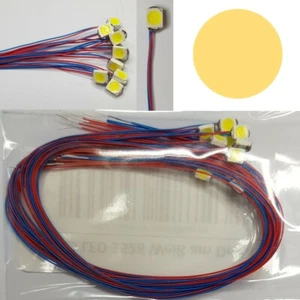 10 Stück SMD LED 3528 Warmweiß verdrahtet mit Kabel am Draht Microkabel B14/11 - Bild 1 von 1