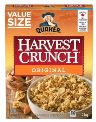 Cereal de granola Quaker Harvest Crunch original, 1,4 kg Foto 1 de 4