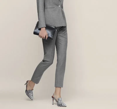 Pantalón de lana REISS Austin pierna delgada para mujer 6 largo completo Foto 1 de 4