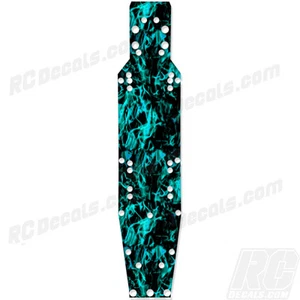 ProLine Pro 2 - Thick Chassis Protector Graphics - Dark Flames Aqua - Picture 1 of 1