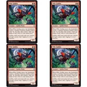 4 x WILY GOBLIN CASI NUEVO Ixalan Magic The Gathering Rojo - Goblin Pirata Unc - Imagen 1 de 1