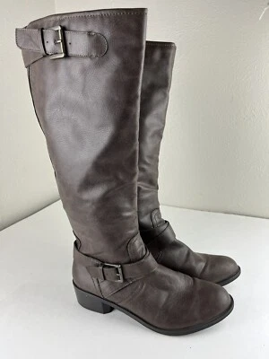 Worthington Women’s 10M Dark Brown Leather Riding Boots Calf High - Image 1 of 4