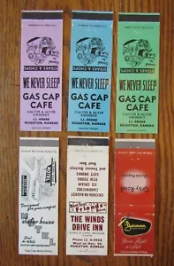 FUNDAS DE CERILLAS HUGOTON, KANSAS: LOTE DE 6 DIFERENTES FUNDAS VACÍAS -E - Imagen 1 de 1