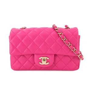Bolso de Hombro Chanel Mini Matelasse 20 Cadena Cuero Rosa A69900 Cartera 90277271 - Imagen 1 de 11