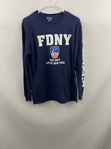 FDNY Officially Licensed New York Fire Dept Navy Blue Sz M Long Sleeve Shirt - Picture 1 of 8