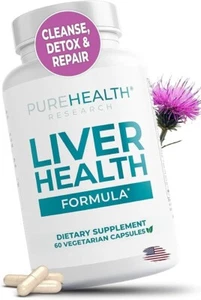 Liver Health Formula PureHealth Research Cleanse Detox & Repair 30 Days Supply - Picture 1 of 10