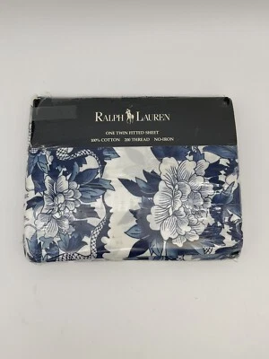 New Ralph Lauren Nanking Porcelain Blue Twin Fitted Sheet - Image 1 of 3