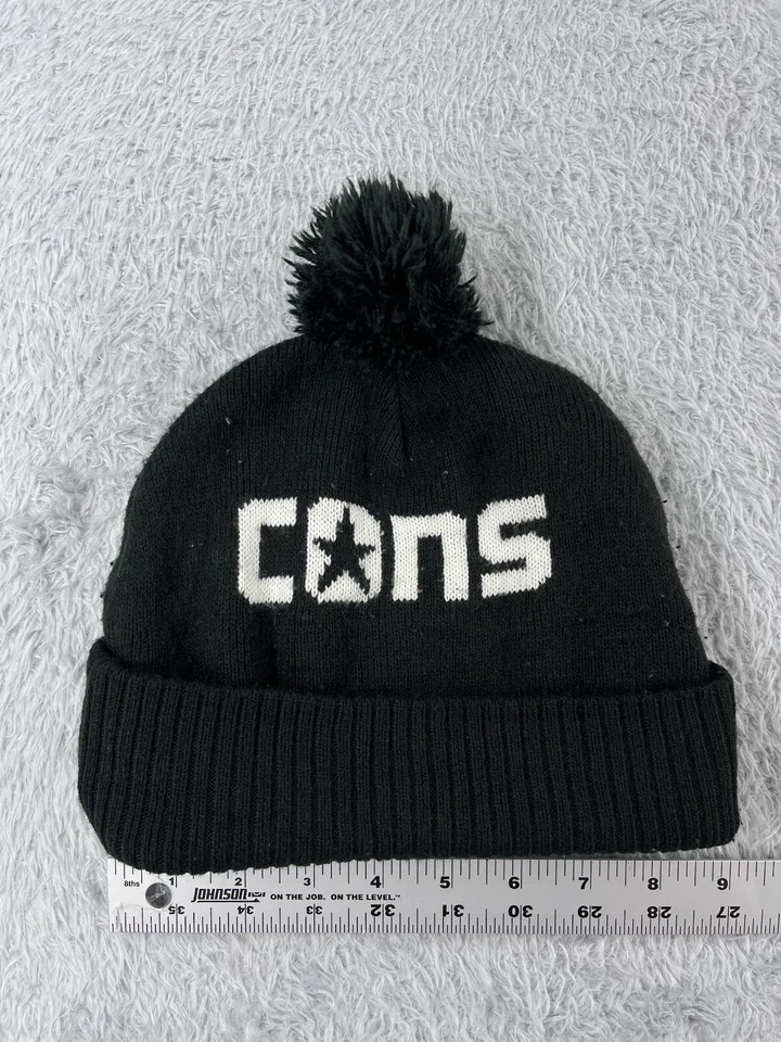 Patinador Converse Cons Beanie Toque Juvenil Talla Única Negro Tejido Acrílico Pom Foto 1 de 4