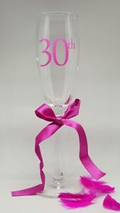 18th/21st/30th/40th Birthday Age Vinyl Sticker for Champagne Glitter Flute/Glass