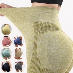 *NEW* Fitness Yoga Shorts Pants Butt Lifting Seamless Leggings Women Gym - Picture 1 of 3