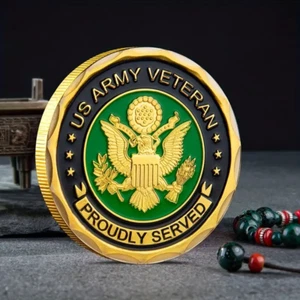 Army Vet Challenge Coin (Gold) - Top Geschenk - Bild 1 von 3