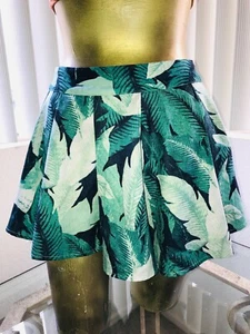 Pantalones Cortos ANGL Tropical HOJA DE PALMA Estampado Resort Cruise MINI SKORT Talla Pequeña - Imagen 1 de 8