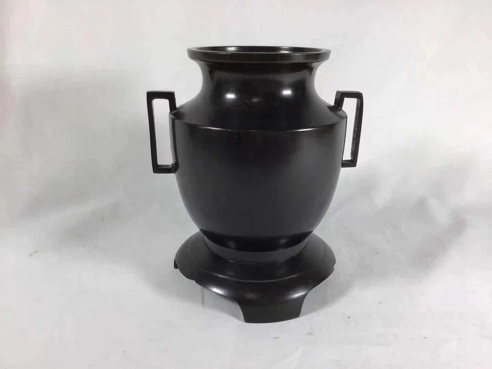 Antiguo negro fino ea. Jarrón japonés de bronce de 1900 para regalo Foto 1 de 3