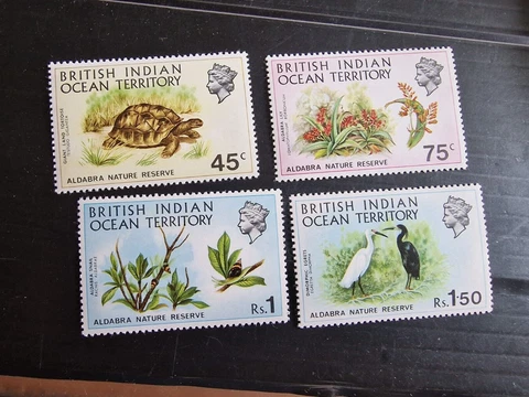 BRITISH INDIAN OCEAN TERRITORY 1971 SG 36-39 ALDABRA NATURE RESERVE MNH Cover