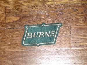 burns security  vintage patch,new old stock, 70's   green backround - Picture 1 of 1