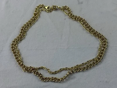 Bellezza 意大利青铜金色厚双链项链 22 英寸长 — 第 1/4 张图片