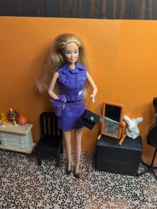 Barbie Clone Outfit - Lee Jean Skirt & Vest, Bow Shoes, Purse & Tropical Drink - Picture 1 of 18
