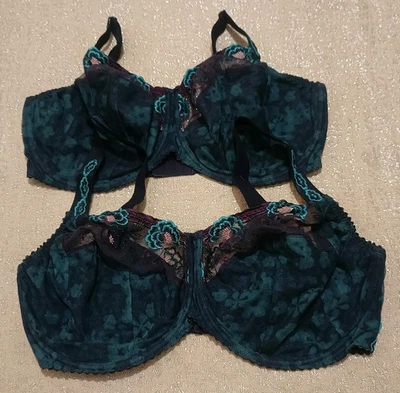 Prima Donna X2 Wired And Unpadded Balcony Navy Mix Bras UK Size 44G - Image 1 of 4
