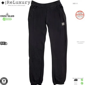 Stone Island Cargo Joggers Mens Black Cotton Plain Bottoms Trousers Sweatpants S - Picture 1 of 6