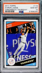 2017 Topps Throwback Thursday #116 Aaron Judge Yankees RC Rookie PSA 10  - Picture 1 of 2