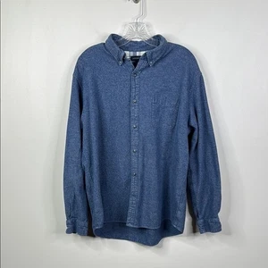 Lands' End Blue 100% Cotton L/S Casual Button Down Shirt Men's Size Extra Large - Picture 1 of 7