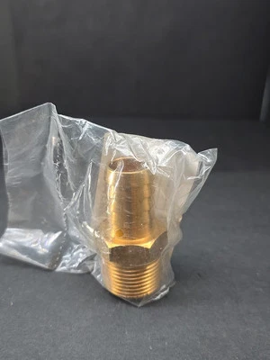 FACTORY NEW! 6AFN6 GRAINGER CHOICE Brass 3/4" Hose Barb x 3/4" Male NPT Fitting - Image 1 of 2