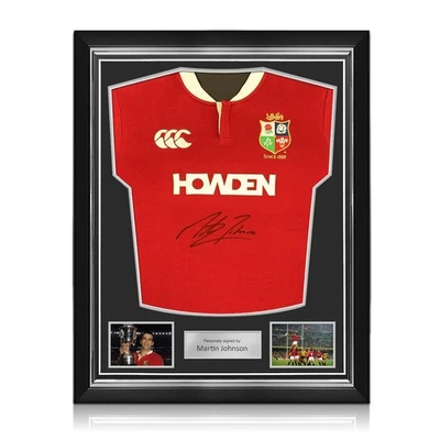 Camiseta de rugby firmada por Martin Johnson British & Irish Lions 2025. Marco superior Foto 1 de 4