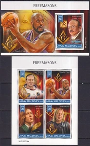 GS1179 2019 MALDIVES FREEMASONS SPACE MITCHELL CITROEN SHAQ #8676-79+BL1396 MNH - Bild 1 von 1