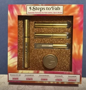 Grande 5 Steps to Fab GrandeLASH GrandeBROW Serum Mascara Lip Plumper Scrub 5pcs - Picture 1 of 4