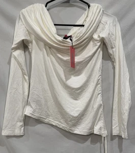 Edikted Damen Lauren Strick Überschlag Schulterfrei Strick Top Weiß Größe Large Neu mit Etikett - Bild 1 von 9