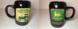 Vintage John Deere Mug Iron Horse Tractor Nothing Runs Like a Deere Black Stein - Picture 1 of 4