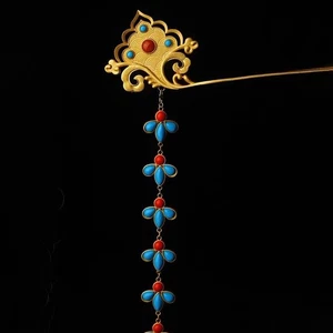 Kupfer Haarnadel, Retro Palast Schmuck, Damen Accessoires, Hanfu Accessoires - Bild 1 von 11