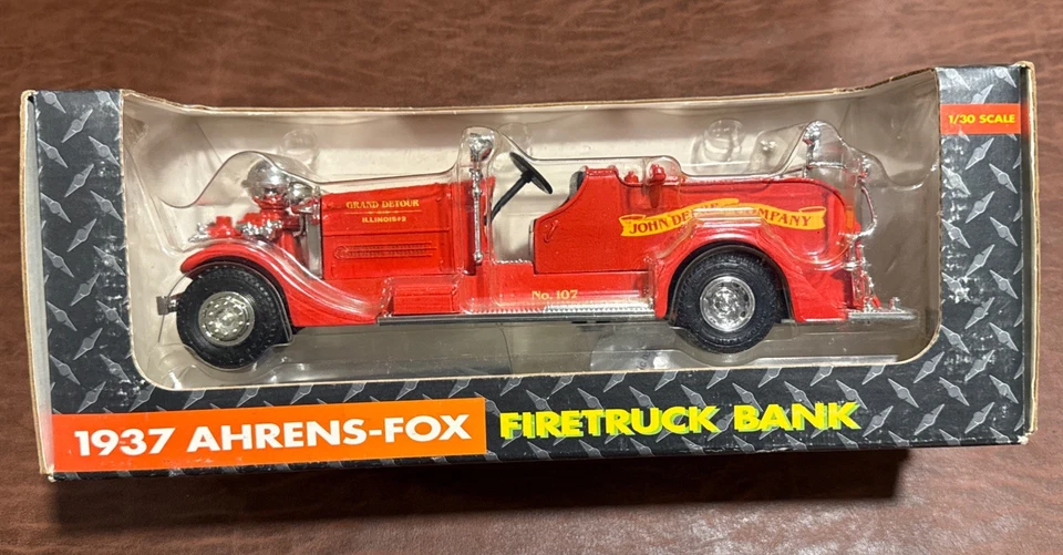 Ertl 1937 Ahrens-Fox camión de bomberos banco de metal fundido a presión nuevo en caja Foto 1 de 4
