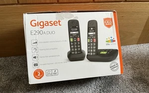 Gigaset E290A DUO 2 Duży przycisk Bezprzewodowe telefony domowe + sekretarka W bardzo dobrym stanie - Zdjęcie 1 z 2