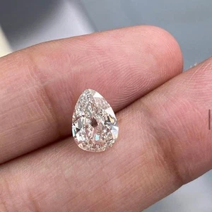 Pair 2.00 Ct Pear Cut Lab Grown CVD Diamond Natural D Color Loose VVS1 Certified - Picture 1 of 14
