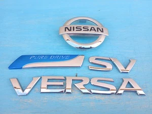 2012-2019 NISSAN VERSA SV PURE DRIVE REAR EMBLEM BADGE SYMBOL SET OEM (2017) - Picture 1 of 6